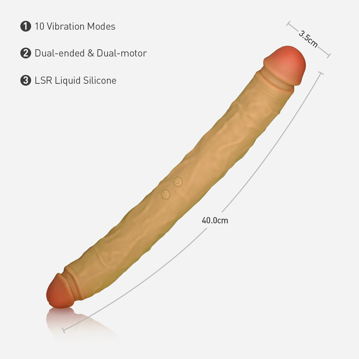 OVIYA Dual-Ended Realistic Dildo Vibrator for Solo or Couples Play DLV01